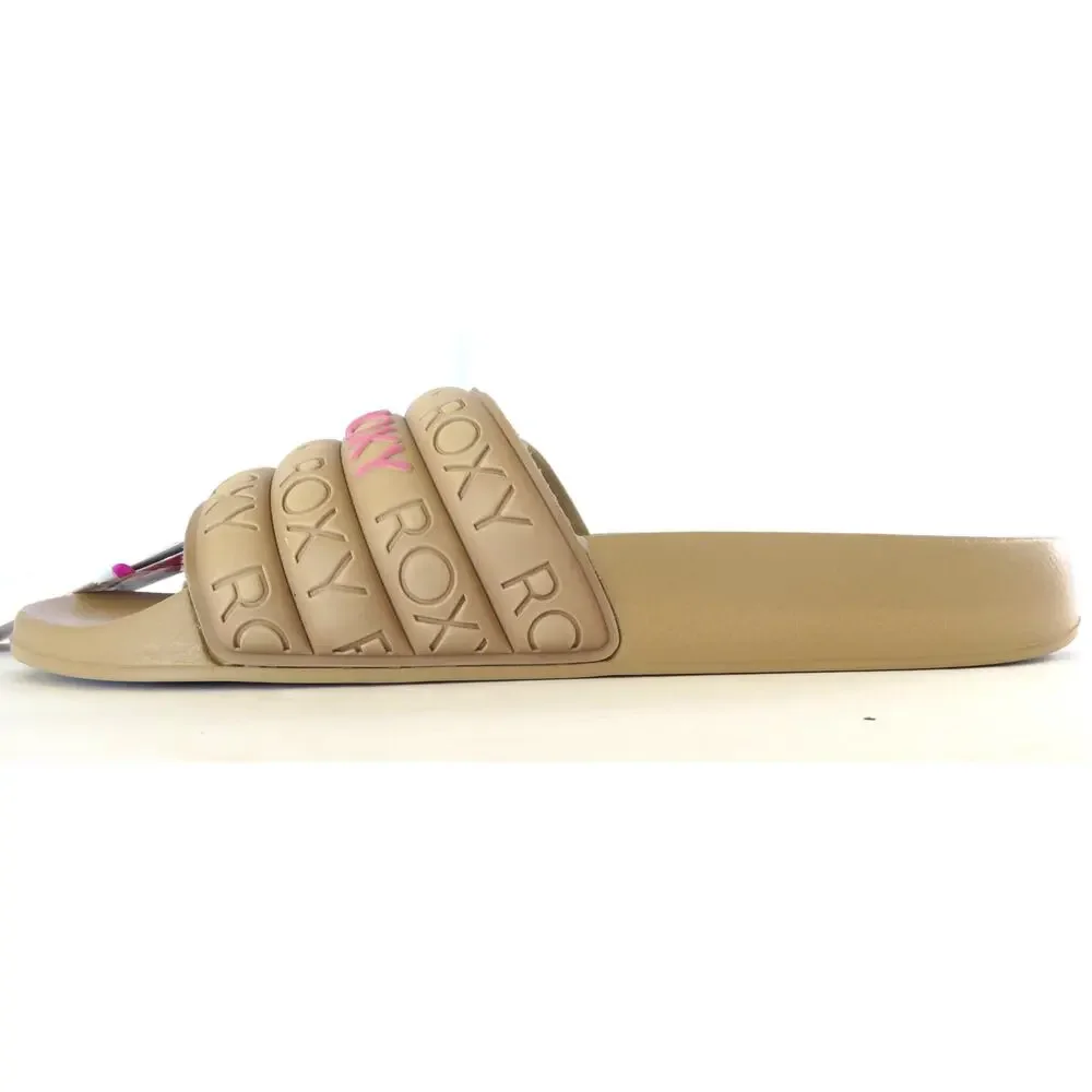 New Roxy Slippy WP Slide Sandals Women Sz 6 Beige - Picture 4 of 8